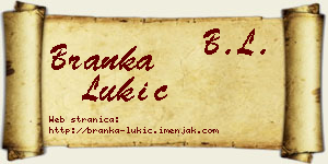 Branka Lukić vizit kartica